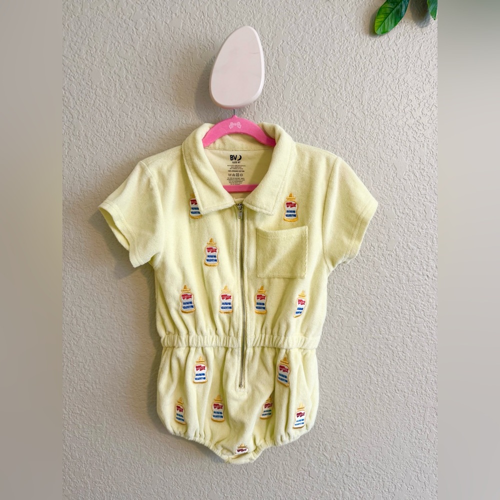Banana Valentine Terry Romper